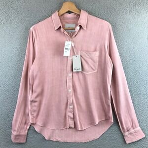 New Rails Ingrid Raw Wild Rose Pink Rayon Button Down Shirt Extra Small XS